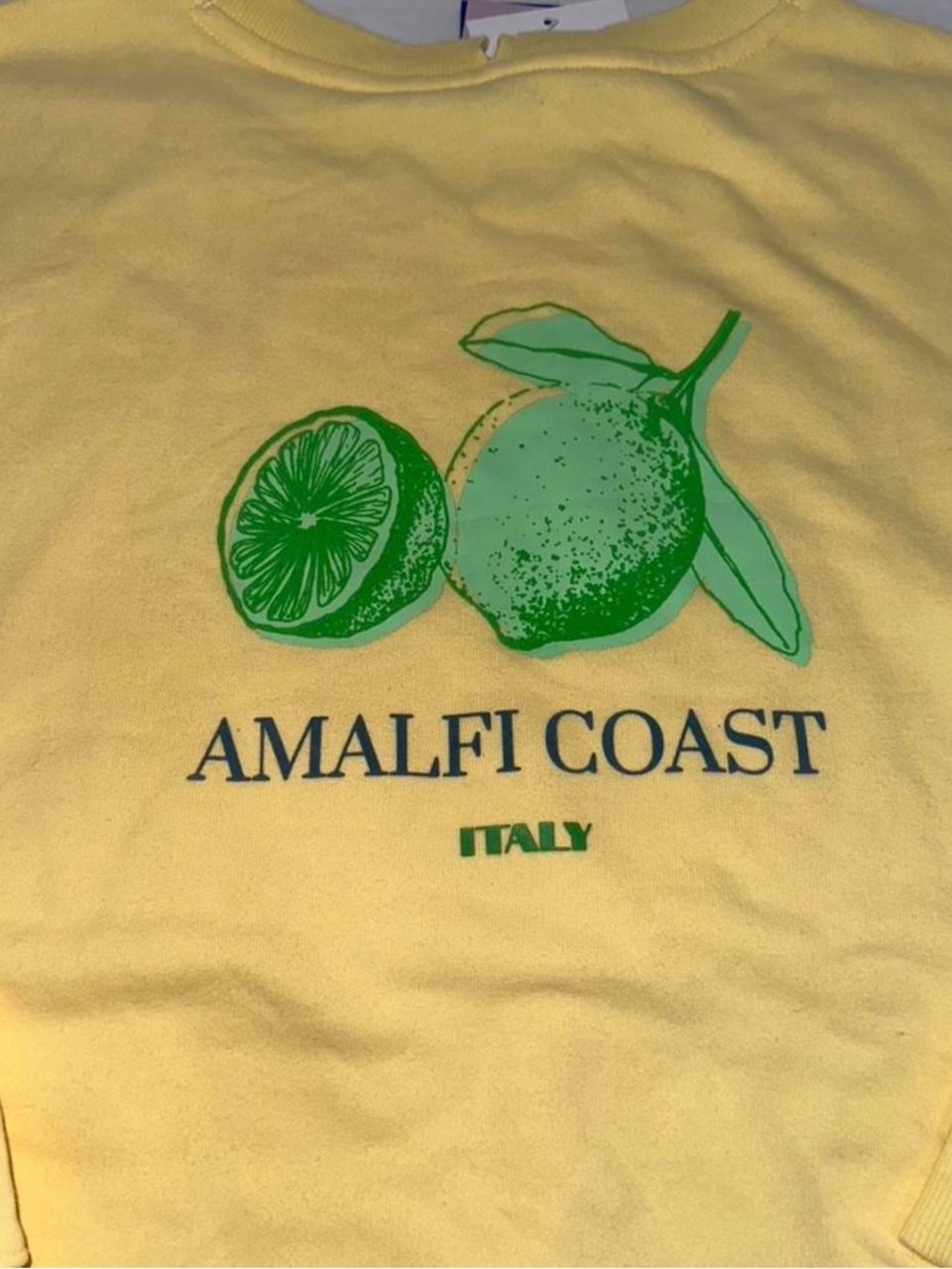 JoyLab Yellow Crewneck Sweater with Green Leaf Embroidery - Picture 5 of 6